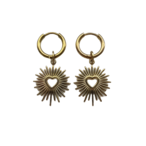 Sunshine heart oorbellen